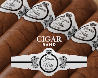 Silver Foil Personalized Wedding Engagement Cigar Labels,Personalized Cigar Bands,Cigar Bands,Party Cigar Stickers Labels,Silver Foil Labels