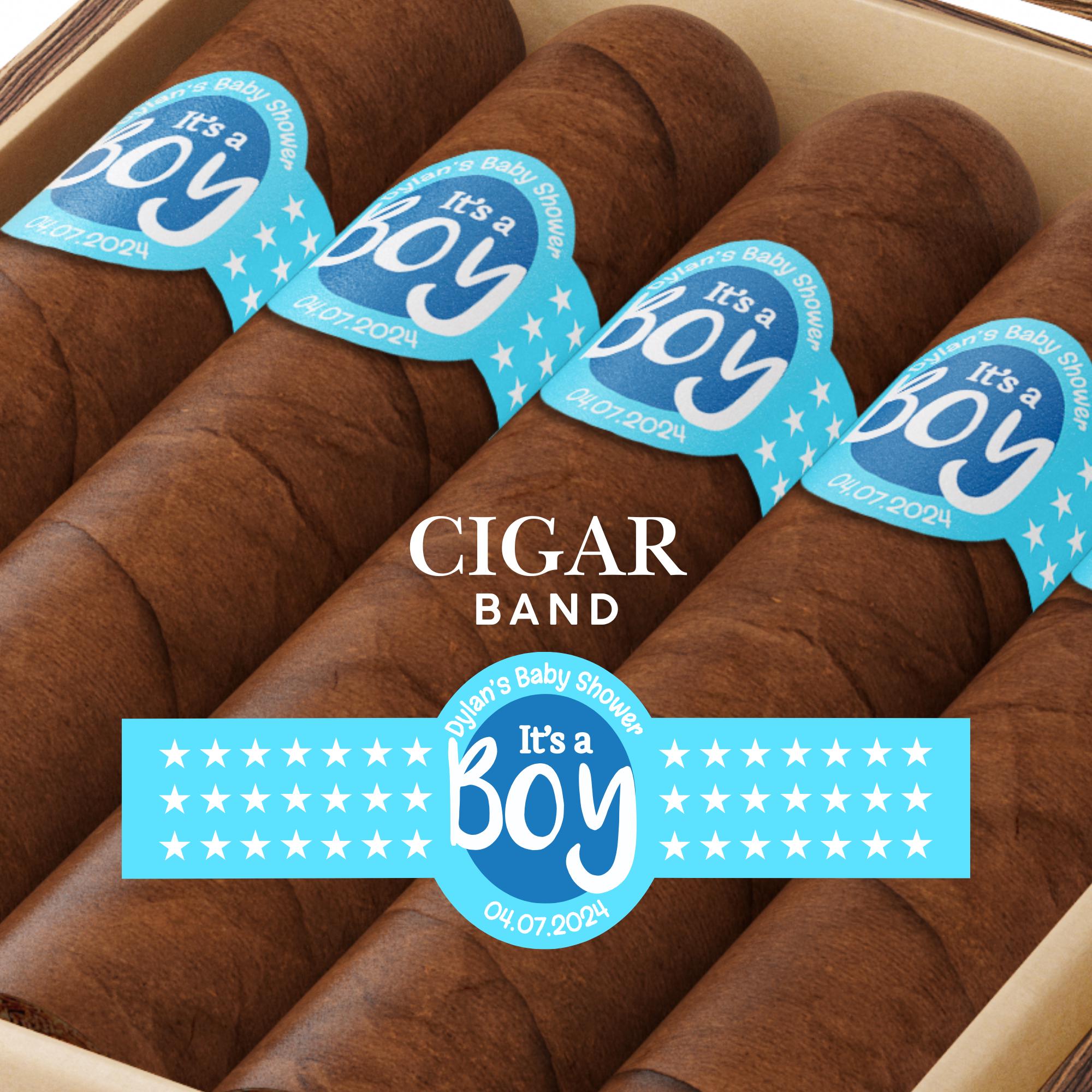 Baby Shower Cigar Labels, Gender Reveal Cigar Labels, Personalized Cigar Bands, Cigar Bands, Customized Gift Ideas, Party Cigar Stickers,Boy