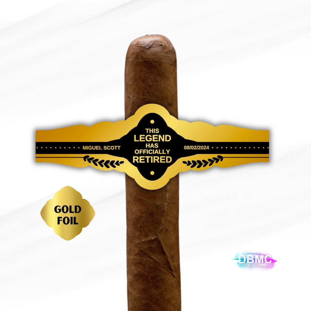 Gold Foil Custom Retirement Cigar Labels, Custom Cigar Bands, Cigar ...