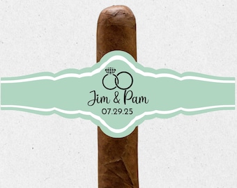 Custom Cigar Labels, Wedding Cigar Bands, Personalized Cigar stickers, Wedding Favors, Engagement and party favors, modern cigar bands.