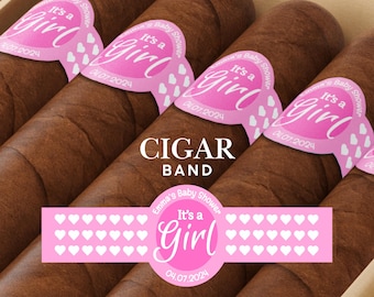 Baby Shower Cigar Labels, Gender Reveal Cigar Labels, Personalized Cigar Bands, Cigar Bands, Customized Gift Ideas,Party Cigar Stickers,Girl