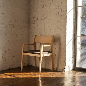 Wooden Dining Chair, Modern Wooden Armchair, Minimalist Design Lounge Chair, Walnut Modern Chair, Durable Wooden Furniture for Kitchen