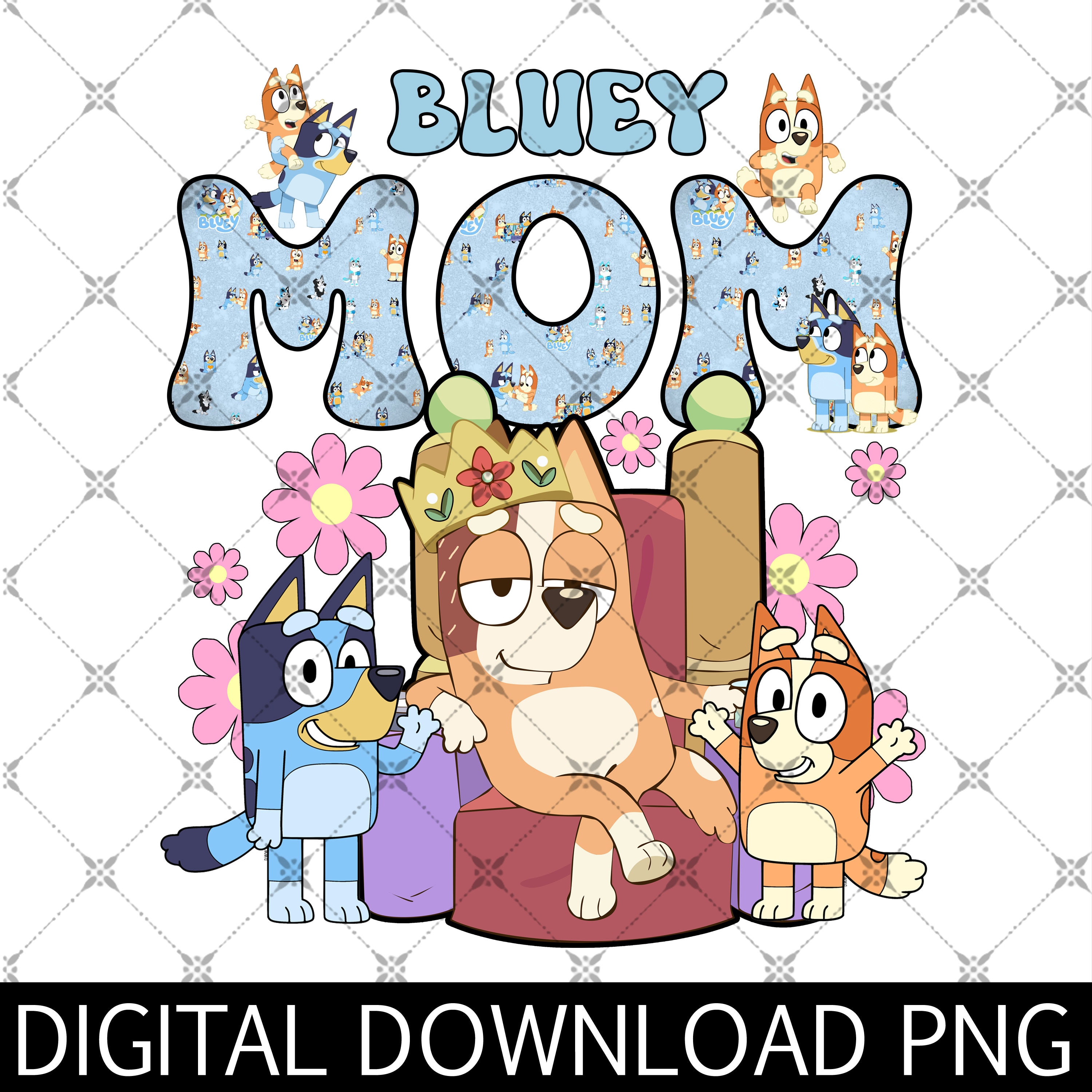 Bluey Mom Png, Rad Like Mom Png, Bluey Mom Life Png, Bluey Family