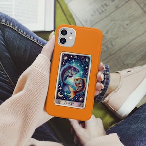 Pisces Zodiac Sign Tarot Card Sticker Astrological Fish Sticker Cosmic Tarot Sticker Astrology Sticker Celestial Stars Moon Vinyl Sticker