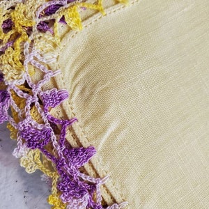 HANDKERCHIEFS, VINTAGE violet lavender yellow. SIX