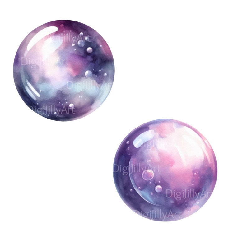 Watercolor Bubble Clipart: Transparent PNG Graphics (digital Download ...