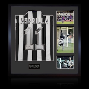 Faustino Asprilla Signed Newcastle United Shirt Elite Frame image 1