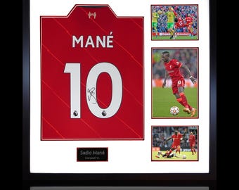 Sadio Mane Signed 21/22 Liverpool Shirt Elite Frame
