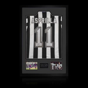 Faustino Asprilla Signed Newcastle United Shirt Premium Frame image 1
