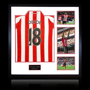 Camiseta del Sunderland firmada por Jermain Defoe Elite Frame