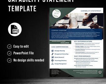 Green and Blue Capability Statement Template