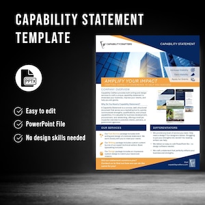 Blue & Orange Capability Statement Template