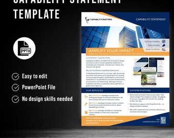 Blue & Orange Capability Statement Template