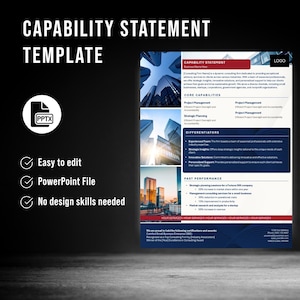 Red and Blue Business Capability Statement Template