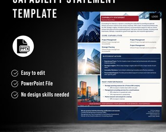 Red and Blue Business Capability Statement Template