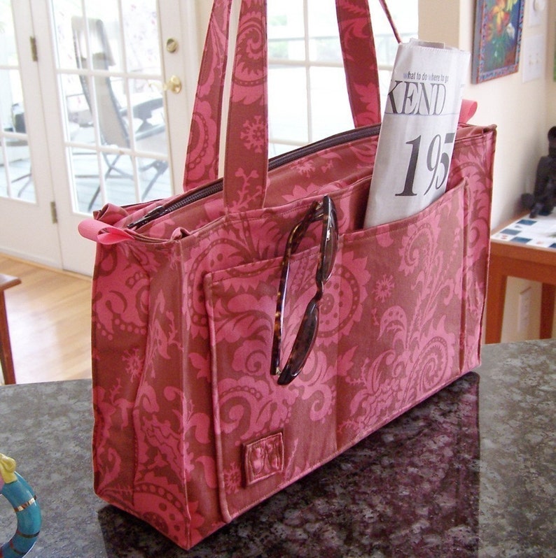 Sewing Pattern pdf Roomy Reversible OR Zippered tote in 2 sizes image 4