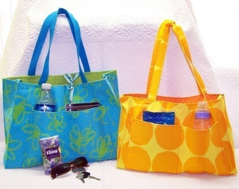 Reversible OR Zippered tote pdf Sewing Instructions Two sizes