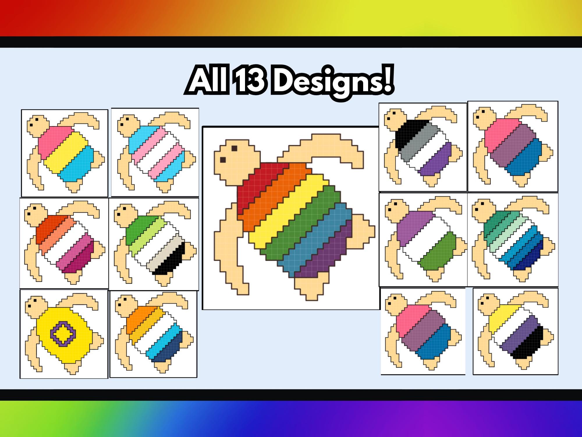 Pride Flag Turtles Cross Stitch Patterns – 13 Beginner-friendly PDF ...