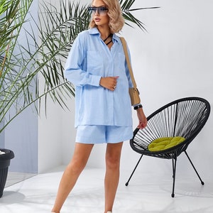 Shirt and short set, soft linen,suit women, summer linen, summer set, summer two piece set, two piece set, women shirt, linen,linen clothes