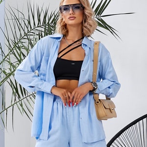 Shirt and short set, soft linen,suit women, summer linen, summer set, summer two piece set, two piece set, women shirt, linen,linen clothes