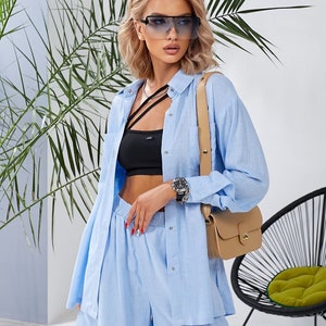 Shirt and short set, soft linen,suit women, summer linen, summer set, summer two piece set, two piece set, women shirt, linen,linen clothes