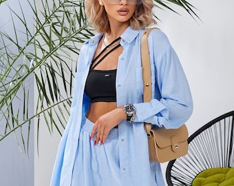 Shirt and short set, soft linen,suit women, summer linen, summer set, summer two piece set, two piece set, women shirt, linen,linen clothes