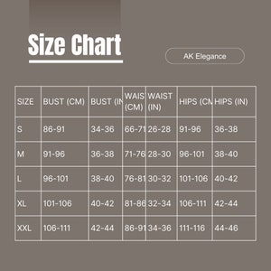 Puede incluir: Tabla de tallas para ropa con medidas en pulgadas y cent&iacute;metros. La tabla muestra las tallas S, M, L, XL y XXL con las medidas de busto, cintura y cadera correspondientes.