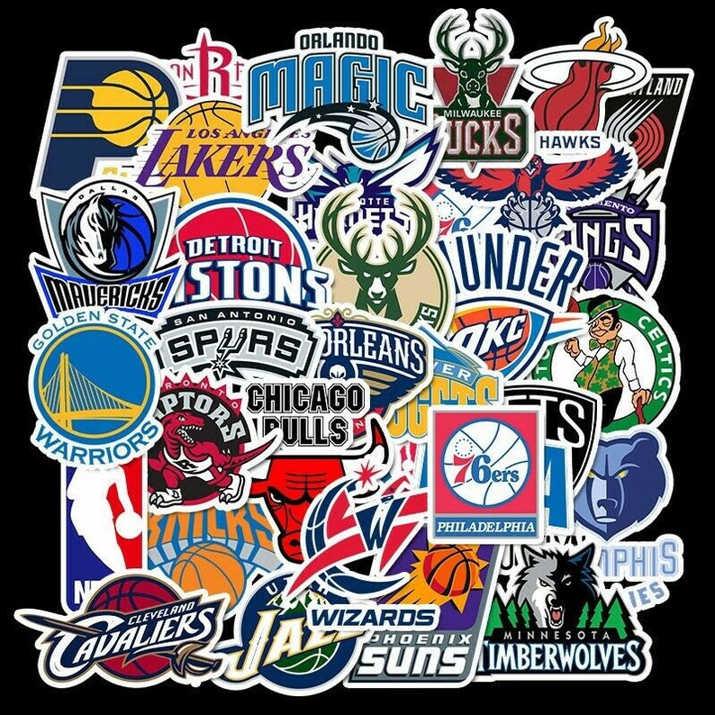 32 NBA Basketball Nba Teams Logo Decals Vinyl Stickers for Etsy