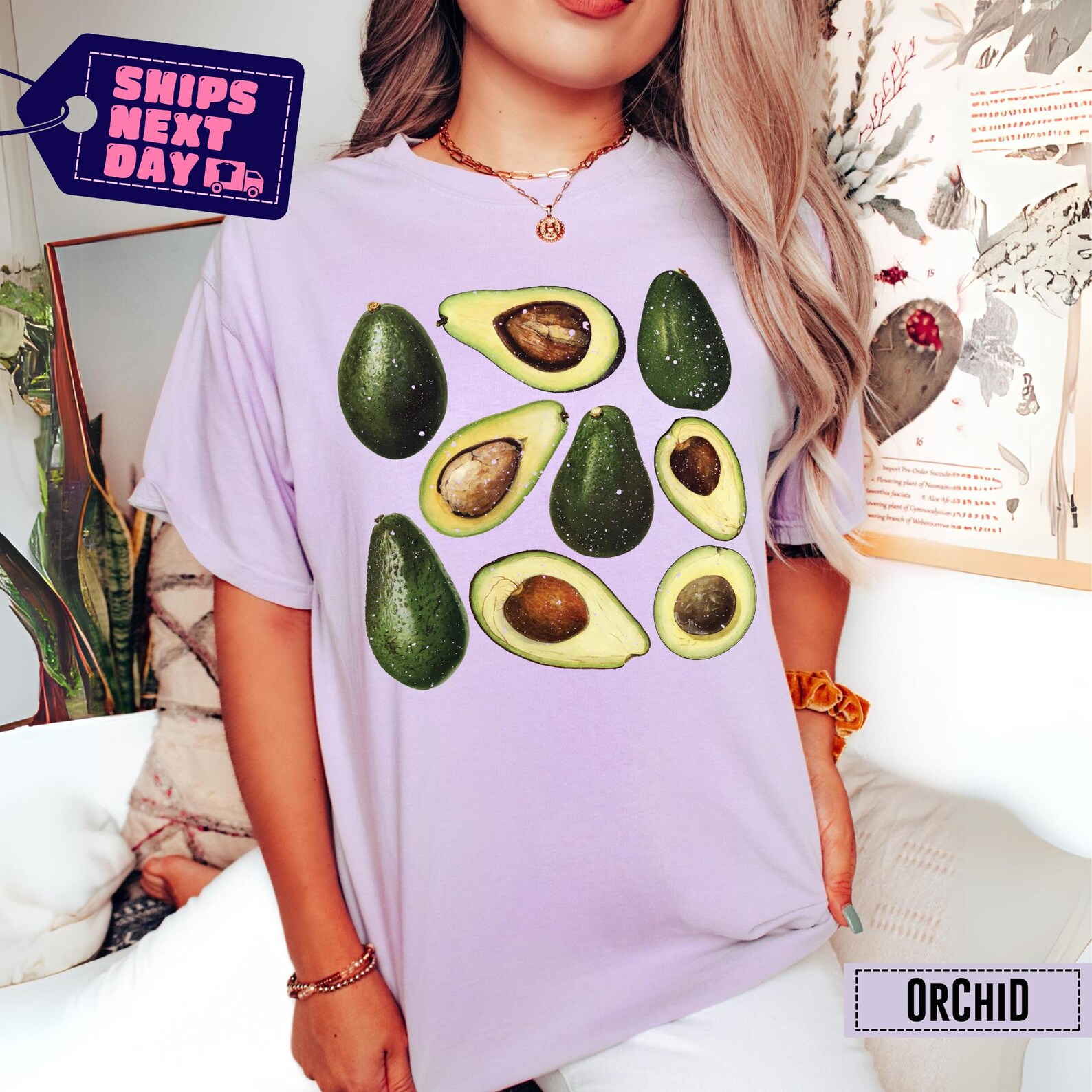 Natural Fresh Avocado Vintage Graphic Tee, Comfort Colors Avocado ...