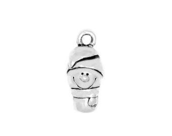 Clayvision Snowman Christmas Charm Zipper Pull for bracelets /& decoration