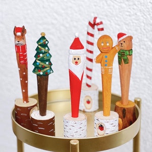 Wood carving pen for Christmas, carved pen, handmade wooden pens, wooden gift, gift for students, gifts made of wood