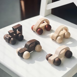Macchinine giocattolo in legno, macchinine in legno fatte a mano, giocattoli per bambini, macchinine giocattolo in legno per bambini, mini veicoli su ruote per bambini piccoli