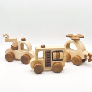 Macchinine giocattolo in legno, camion giocattolo in legno, macchinine in legno fatte a mano, macchinine giocattolo in legno per bambini, mini veicoli su ruote per bambini piccoli