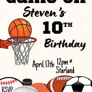 Invitation anniversaire sport Carte d'anniversaire sport Invitation anniversaire basketball Anniversaire basketball Anniversaire football Anniversaire football