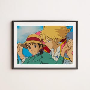 Hauru e Sophie - pôster decorativo - alta qualidade - 300 dpi - Miyazaki - download digital - A1, A2, A3, A4