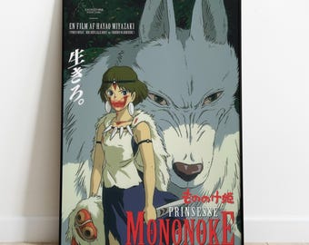 Księżniczka Mononoke-plakat dekoracyjny-wysoka jakość-300 dpi-Miyazaki-pobieranie cyfrowe-A1, A2, A3, A4