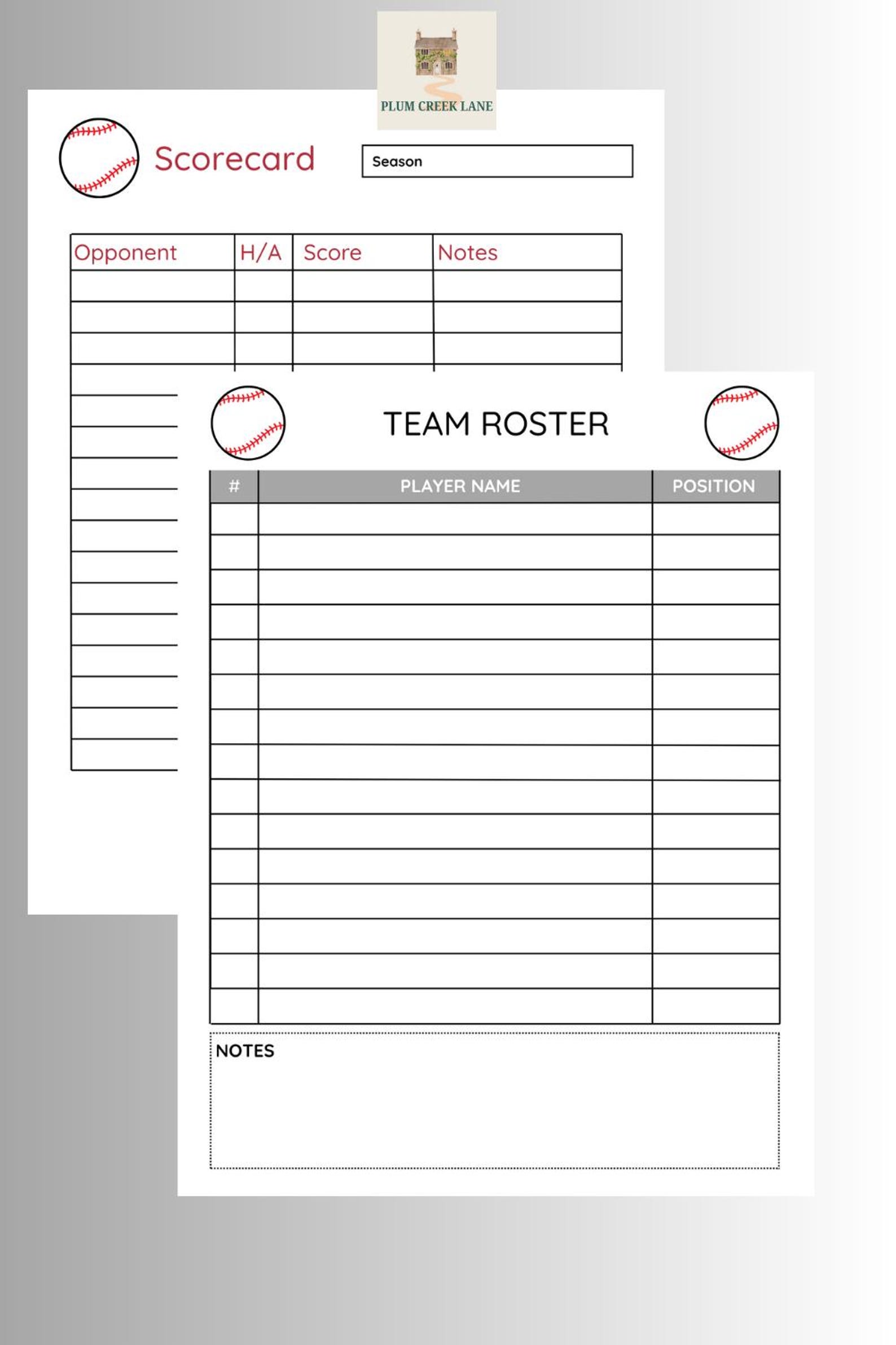 Printable Baseball Lineup Card | Softball Roster Sheet | Editable PDF ...