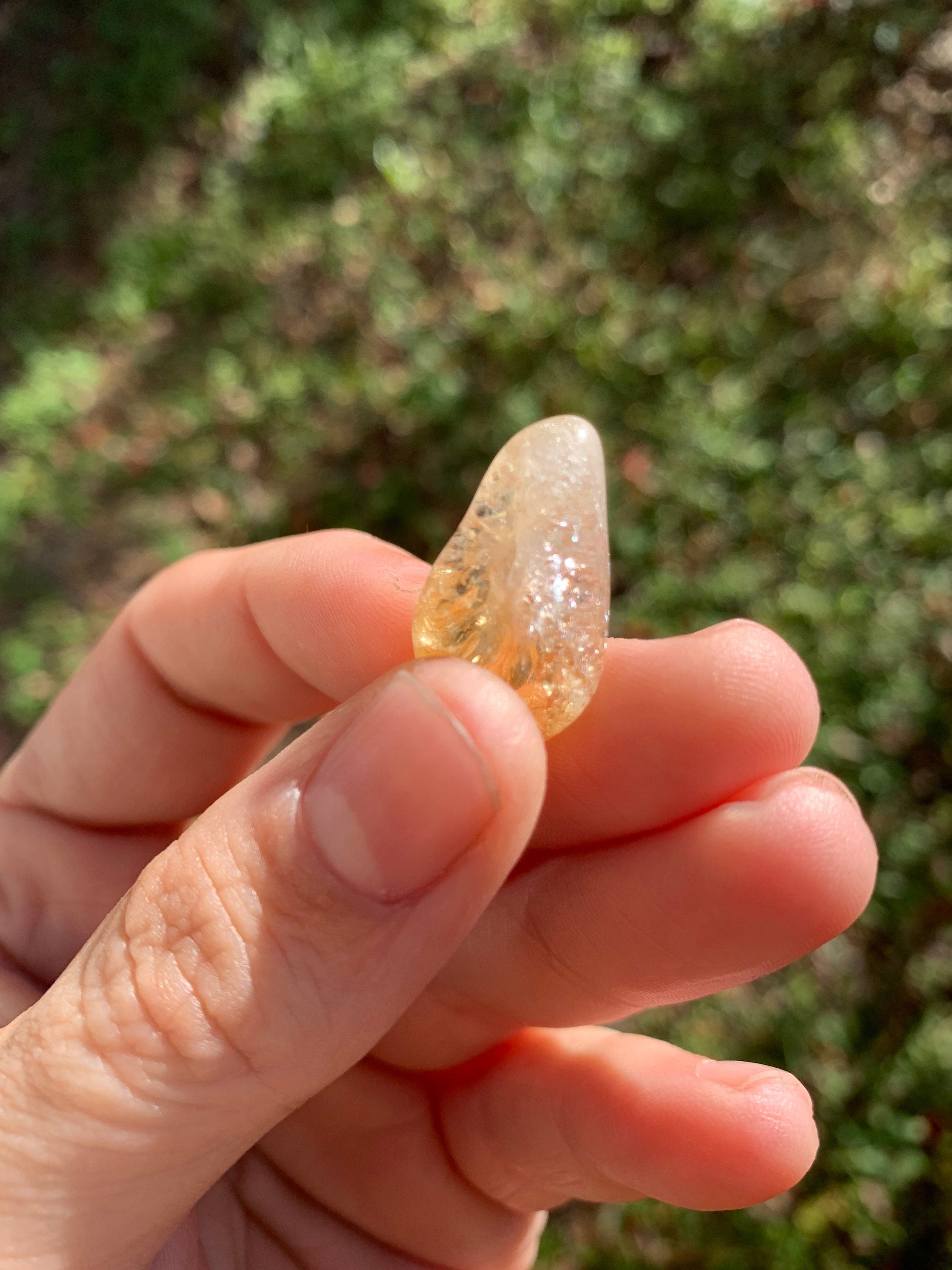 Rainbow Citrine Crystal Gemstone Natural Tumble Stone Pendant Reiki Blessed 