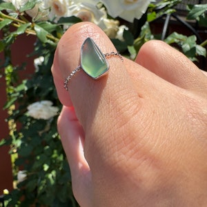 18k white gold jade ring adjustable 18k白金隨行翡翠戒指 (可調節)