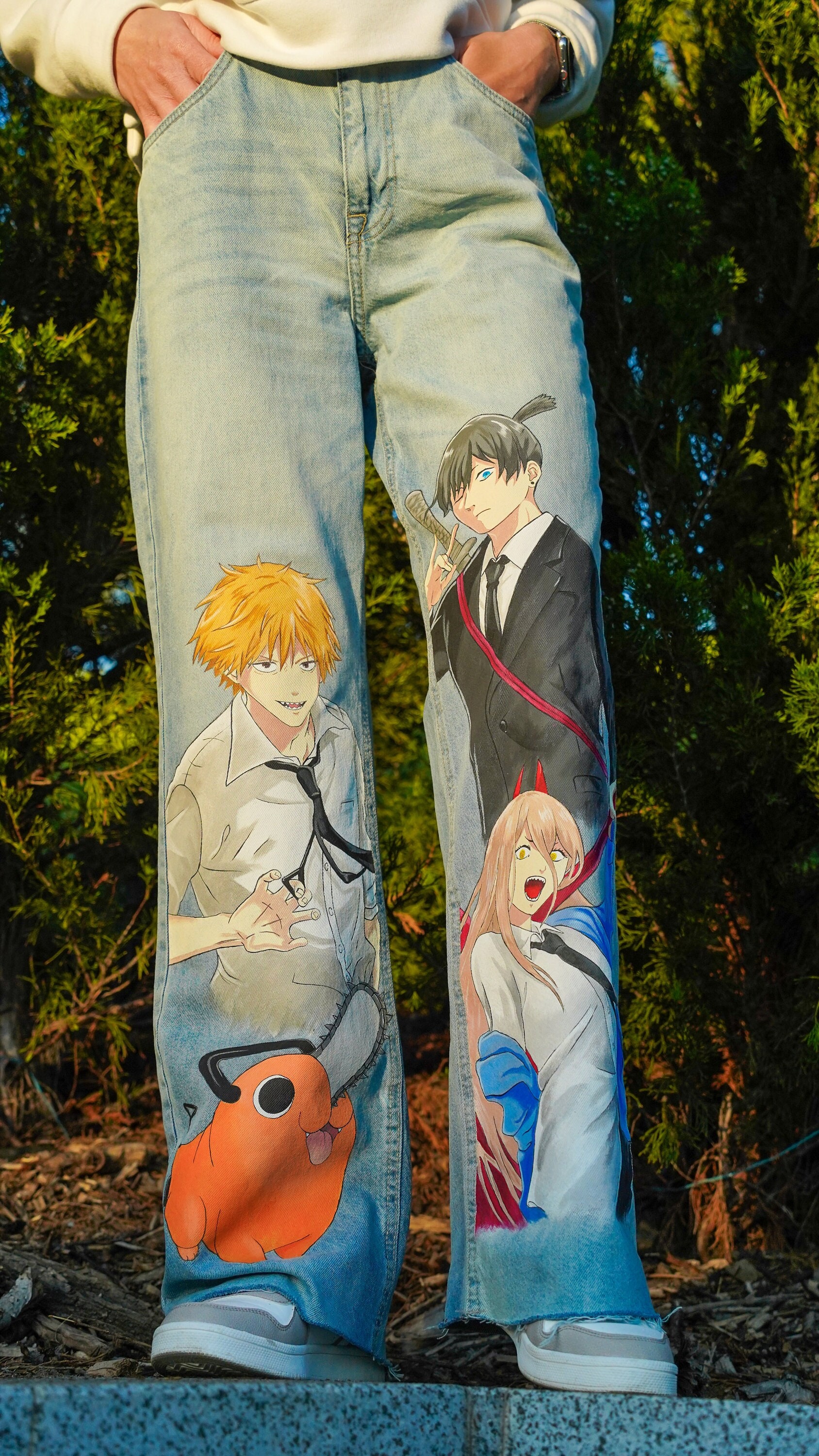 Hand Painted Pants, Custom Clothing, Hand Painted Jeans, Custom 
