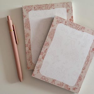 Pink Coquette Notepad, Magnetic Notepad, Pretty Stationery, Fridge Notes
