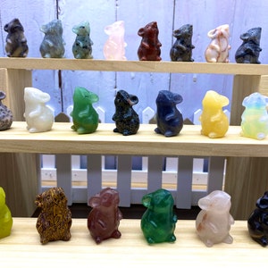 Hand Carved Crystal Mouse: Healing Stone Animal Sculpture