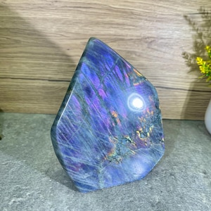 Natural Purple Labradorite Freeform, Crystal Freeofrm, Crystal Decor, Random 1pc