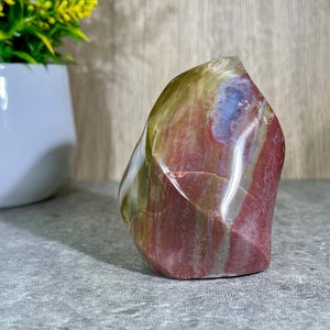 Natural Ocean Jasper Flamdes, Hand Carved Crystal Flames, Crystal Gift