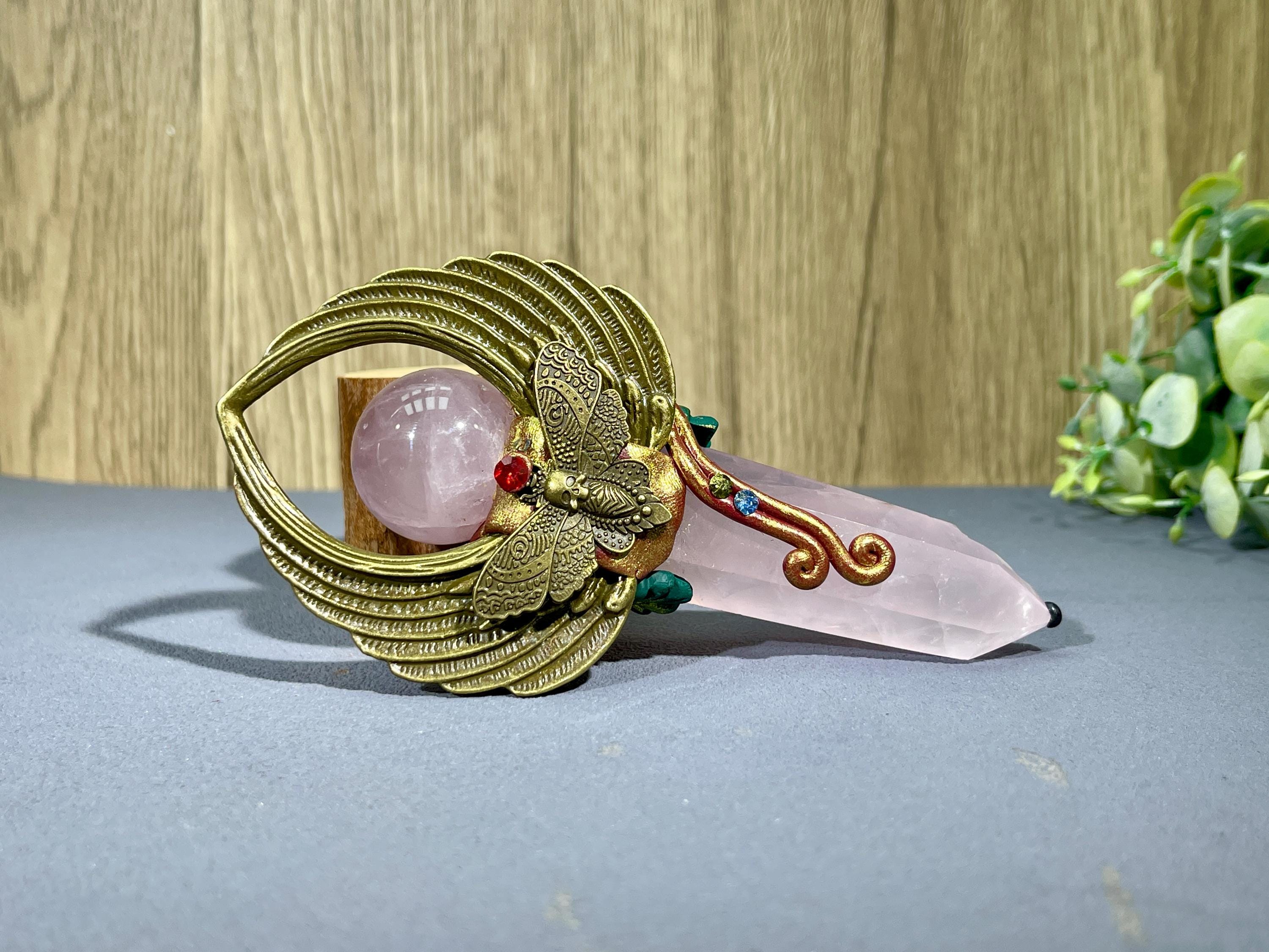 クリスタルワンド❤︎ローズクォーツ＋水晶❤︎ Amazon | ローズクォーツ クリスタルワンド 2個 3.1インチ~3.5インチ