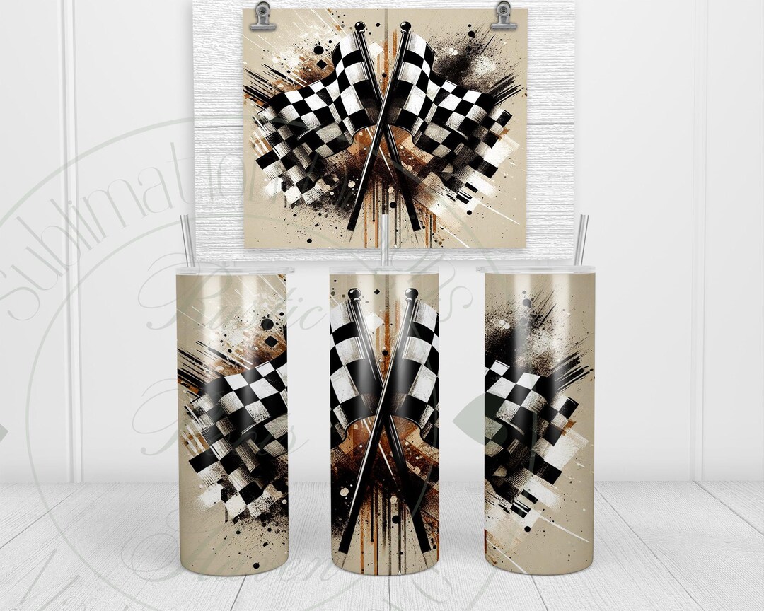 Racing Checkered Flag Tumbler Red