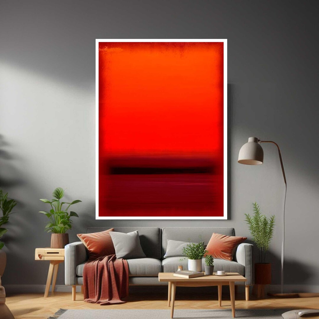 Mark Rothko Red Abstract Canvas Art Print, Modern Minimalist Wall Decor ...