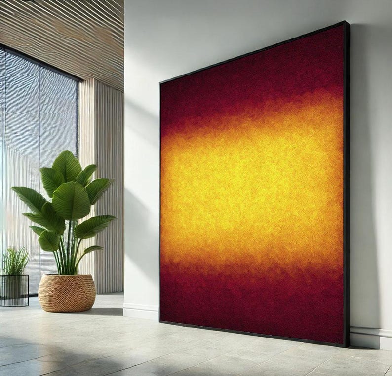 Mark Rothko Inspired Red and Yellow Canvas Bold Color Field Painting ...