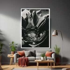 Evelyn McHale - Empire State Suicide enmarcado lienzo moderno arte de pared listo para colgar regalo para la oficina, hogar, mamá, mamá, papá, San Valentín