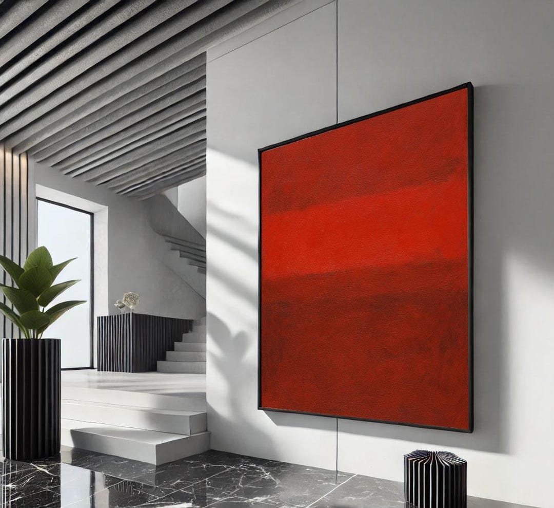 Bold Red Rothko Style Color Field Canvas Print | Modern Art - Etsy